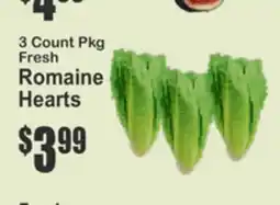 Key Food 3 Count Pkg Fresh Romaine Hearts offer