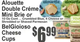 Key Food Alouette Double Crème Mini Brie or BelGioioso Cheese Cups offer