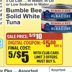 Key Food Bumble Bee Solid White Tuna offer