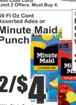 Key Food Assorted Ades or Minute Maid Punch offer