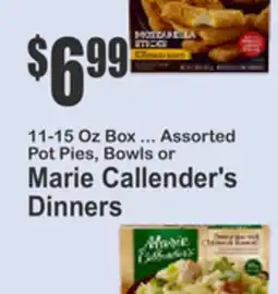 Key Food 11-15 Oz Box ... Assorted Pot Pies, Bowls or Marie Callender's Dinners offer