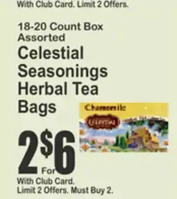 Key Food 18-20 Count Box Assorted Celestial Seasonings Herbal Tea Bags offer