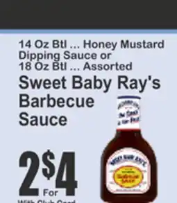 Key Food Honey Mustard Dipping Sauce or Assorted Sweet Baby Ray Barbecue Sauce offer