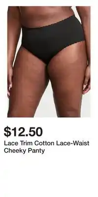 Victoria's Secret Lace Trim Cotton Lace-Waist Cheeky Panty offer