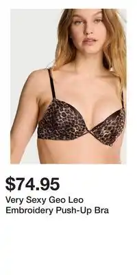 Victoria's Secret Very Sexy Geo Leo Embroidery Push-Up Bra offer