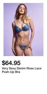 Victoria's Secret Very Sexy Denim Rose Lace Push-Up Bra offer