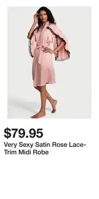 Victoria's Secret Very Sexy Satin Rose Lace-Trim Midi Robe offer