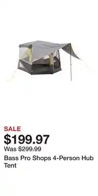 Cabela's Bass Pro Shops 4-Person Hub Tent offer