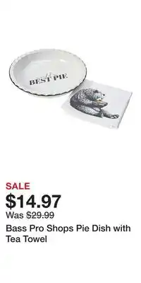 Cabela's Bass Pro Shops Pie Dish with Tea Towel offer