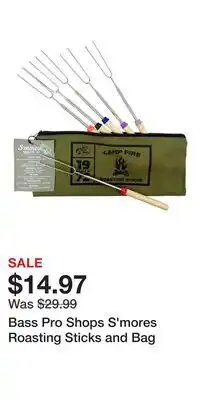 Cabela's Bass Pro Shops S'mores Roasting Sticks and Bag offer