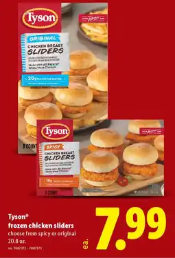 Lidl Tyson frozen chicken sliders offer