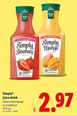Lidl Simply juice drink offer