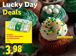 Lidl Two-Bite St. Patrick's Day vanilla & chocolate cupcakes offer