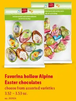 Lidl Favorina hollow Alpine Easter chocolates offer