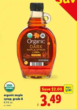 Lidl organic maple syrup, grade A offer