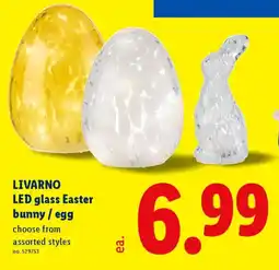 Lidl Livarno LED glass easter bunny egg offer