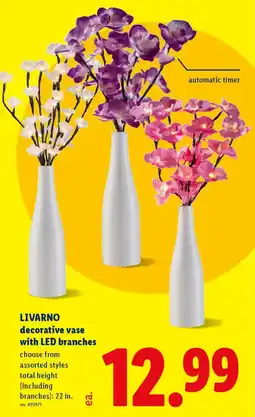 Lidl Livarno decorative vase with led branches offer