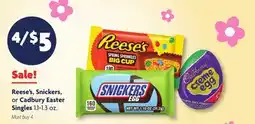 Family Dollar Reese's, Snickers, or Cadbury Easter Singles offer