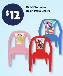 Family Dollar Kids' Character Resin Patio Chairs offer