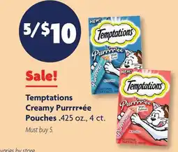 Family Dollar Temptations Creamy Purrrr•ée Pouches offer