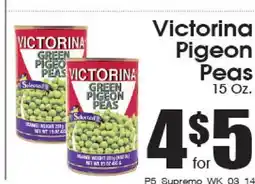 Supremo Foods Inc Victorina Pigeon Peas offer