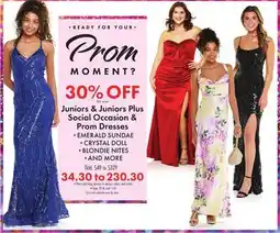 Boscov's Juniors & Juniors Plus Social Occasion & Prom Dresses offer