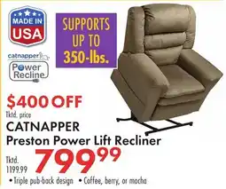 Boscov's CATNAPPER Preston Power Lift Recliner offer