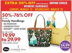 Boscov's Trendy Handbags offer
