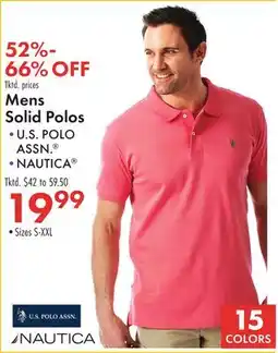 Boscov's Mens Solid Polos offer