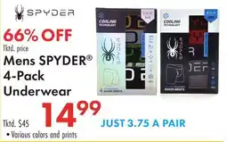 Boscov's Mens SPYDER 4-Pack Underwear offer