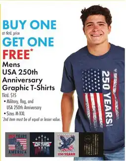 Boscov's Mens USA 250th Anniversary Graphic T-Shirts offer