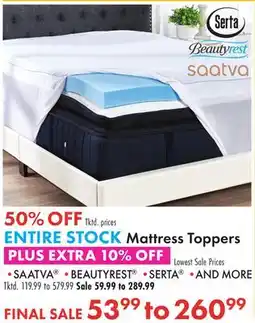 Boscov's ENTIRE STOCK Mattress Toppers offer