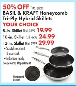 Boscov's BASIL & KRAFT Honeycomb Tri-Ply Hybrid Skillets offer