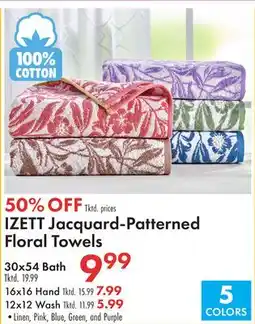 Boscov's IZETT Jacquard-Patterned Floral Towels offer