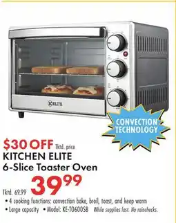 Boscov's KITCHEN ELITE 6-Slice Toaster Oven offer