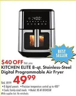 Boscov's KITCHEN ELITE 8-qt. Stainless-Steel Digital Programmable Air Fryer offer