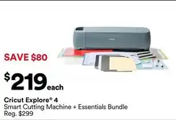 Michaels Cricut Explore 4 Smart Cutting Machine + Essentials Bundle offer