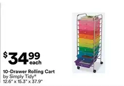 Michaels 10-Drawer rolling cart by Simply Tidy offer