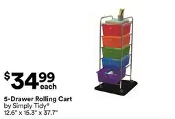 Michaels 5-Drawer rolling cart Simply Tidy offer