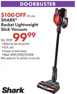Boscov's SHARK Rocket Lightweight Stick Vacuum offer