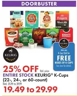 Boscov's ENTIRE STOCK KEURIG K-Cups (22-, 24-, or 60-count) offer