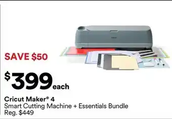 Michaels Cricut Maker 4 Smart Cutting Machine + Essentials Bundle offer