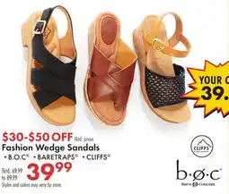 Boscov's Fashion Wedge Sandals offer