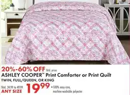 Boscov's ASHLEY COOPER Print Comforter or Print Quilt offer