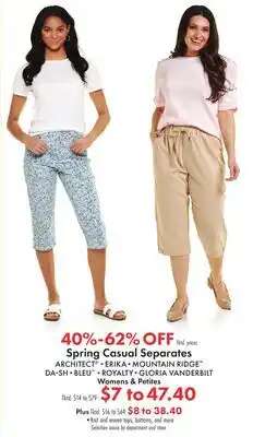 Boscov's Spring Casual Separates offer