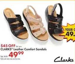 Boscov's CLARKS Leather Comfort Sandals offer