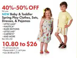 Boscov's Baby & Toddler Spring Play Clothes, Sets, Dresses, & Pajamas offer