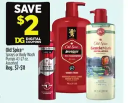 Dollar General Old Spice Sprays or Body Wash Pumps offer