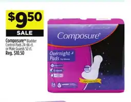 Dollar General Composure Bladder Control Pads or Male Guards offer