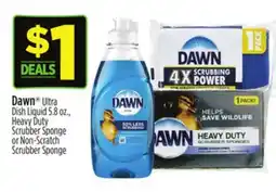 Dollar General Dawn Ultra Dish Liquid 5.8 oz., Heavy Duty Scrubber Sponge or Non-Scratch Scrubber Sponge offer